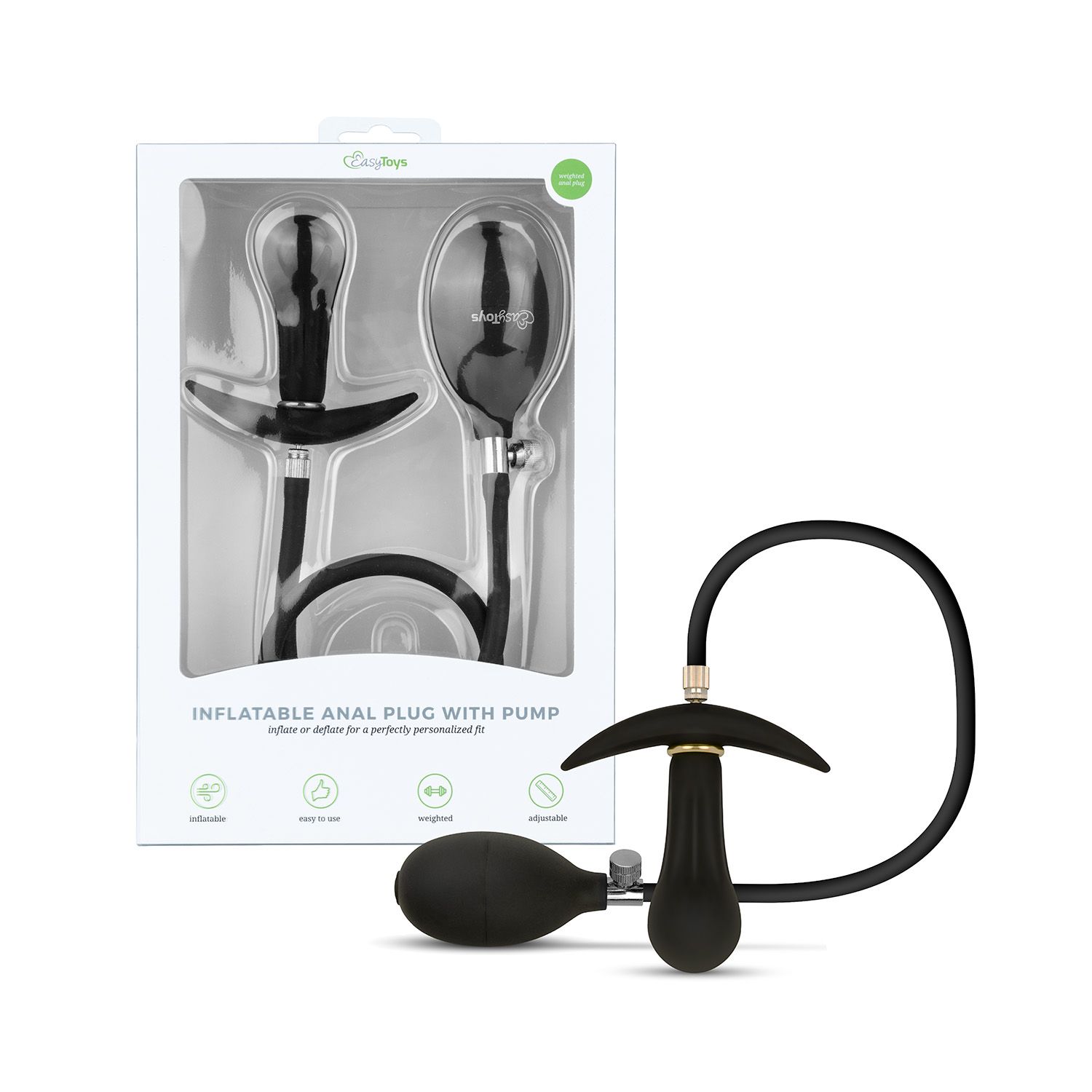 Easytoys Anal Collection - Inflatable Butt Plug Zwart (1 stuk) - image 4