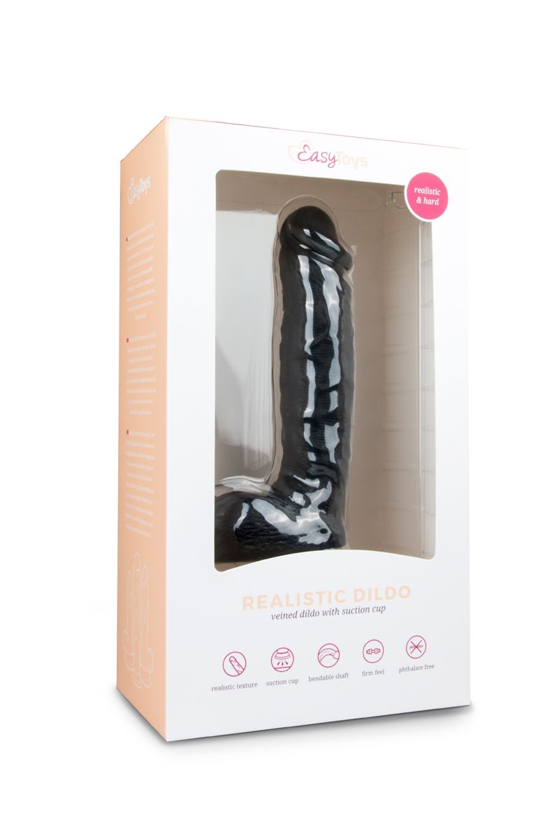 Easytoys Dildo Collection - Realistic Dildo 22.5 cm Zwart (1 stuk)