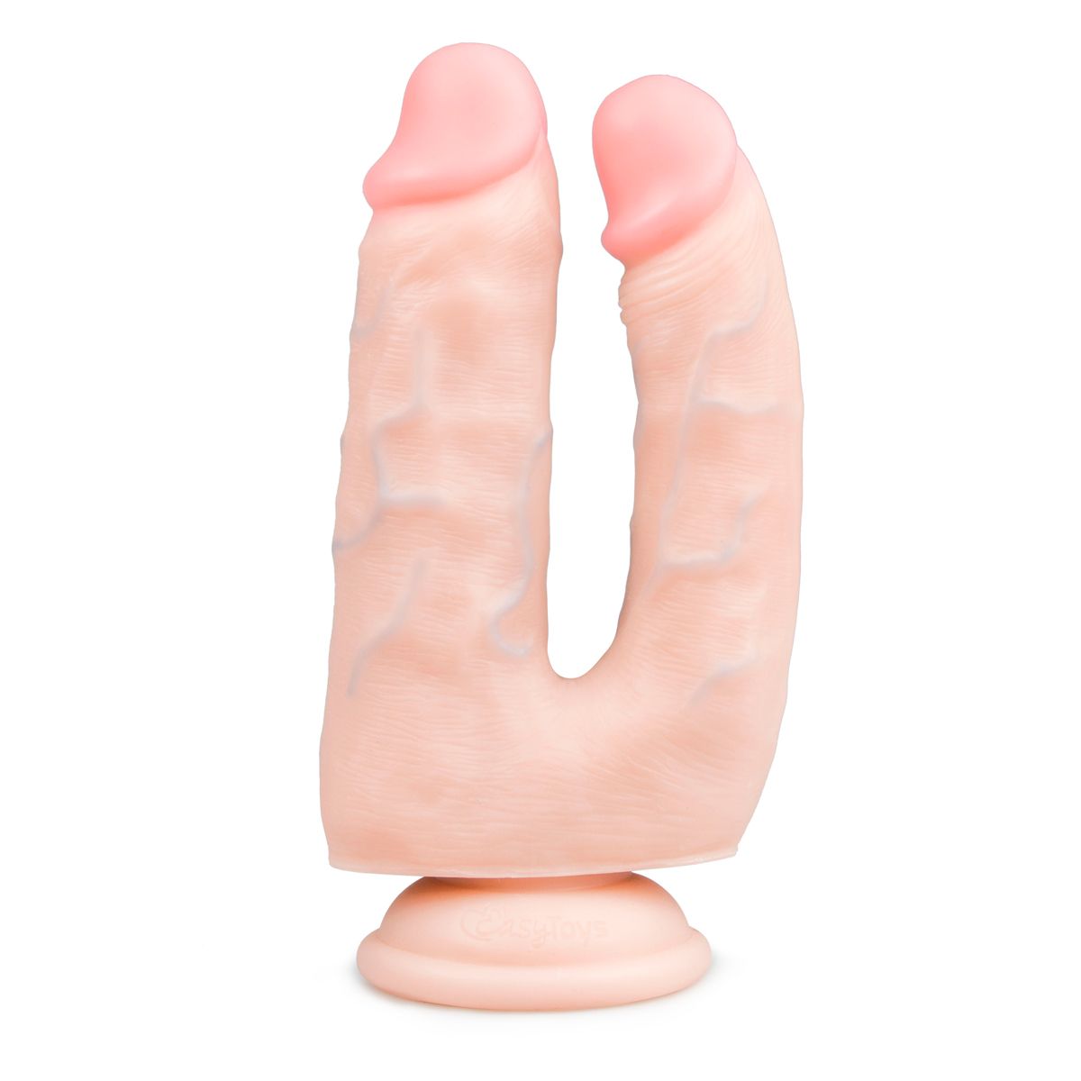 Easytoys Dildo Collection - Realistic Double Dildo with Suction Cup 18 cm Beige (1 stuk)