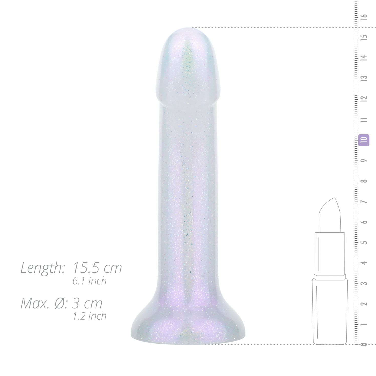Easytoys Dildo Collection - Mermaid Glitter Dildo 14 cm Wit (1 stuk) - image 8