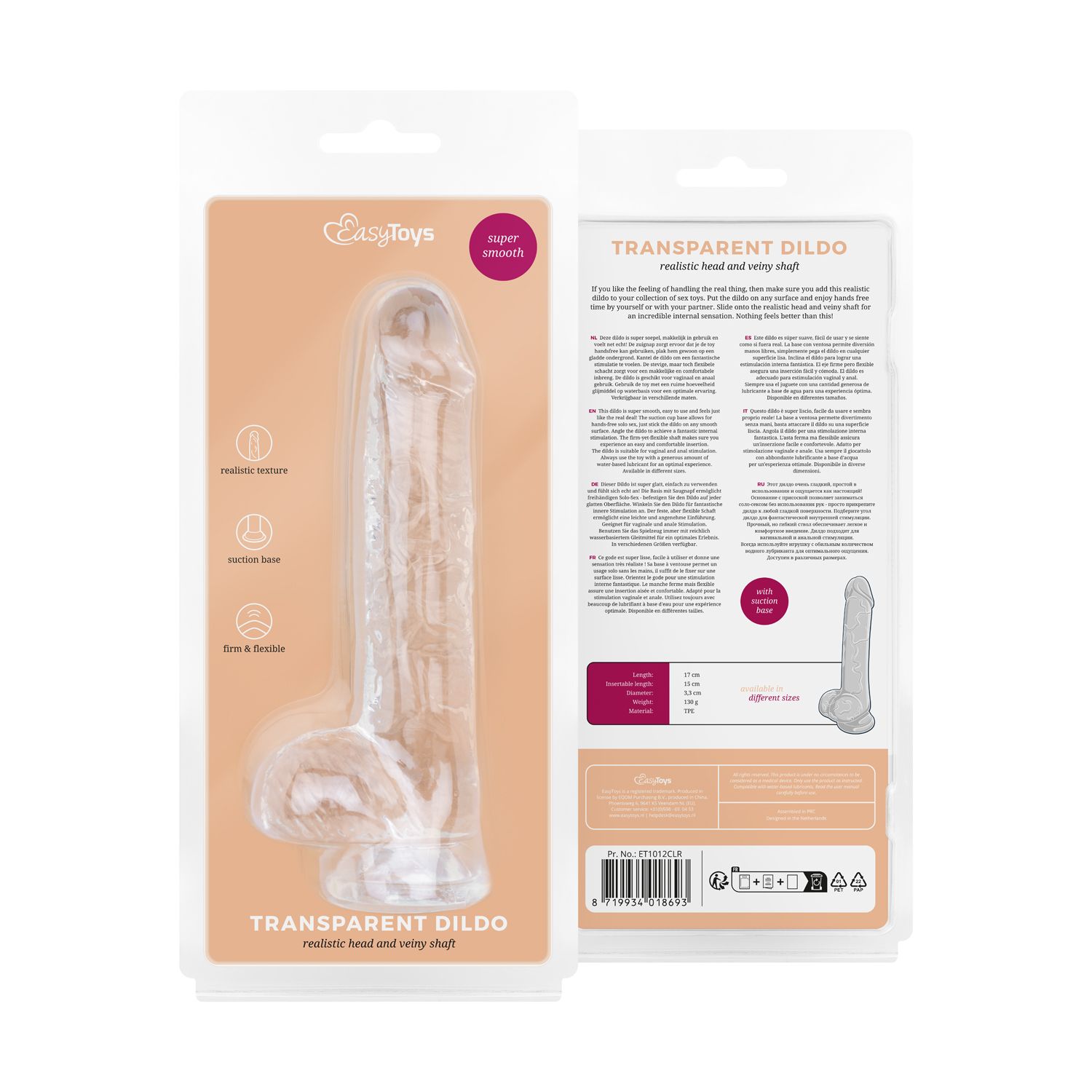 Easytoys Dildo Collection - Jelly Dildo with Balls 15 cm Transparant (1 stuk) - image 10