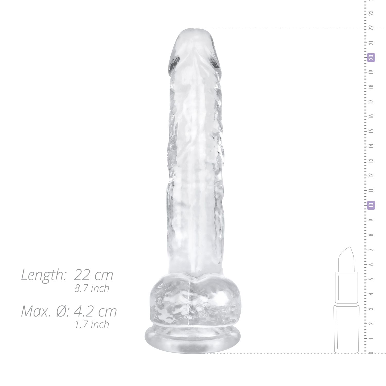 Easytoys Dildo Collection - Jelly Dildo with Balls 19 cm Transparant (1 stuk) - image 7