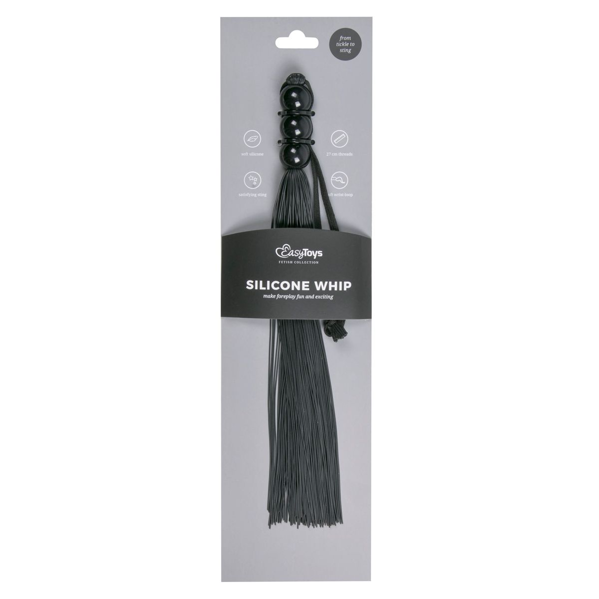 Easytoys Fetish Collection - Silicone Whip Zwart (1 stuk)