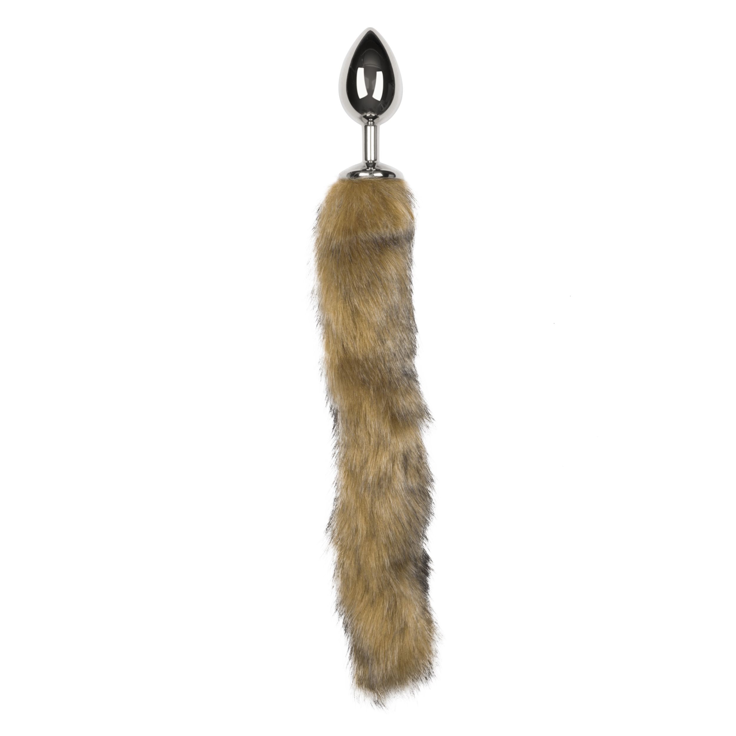 Easytoys Fetish Collection - Brown Fox Tail Plug M Zilver (1 stuk)