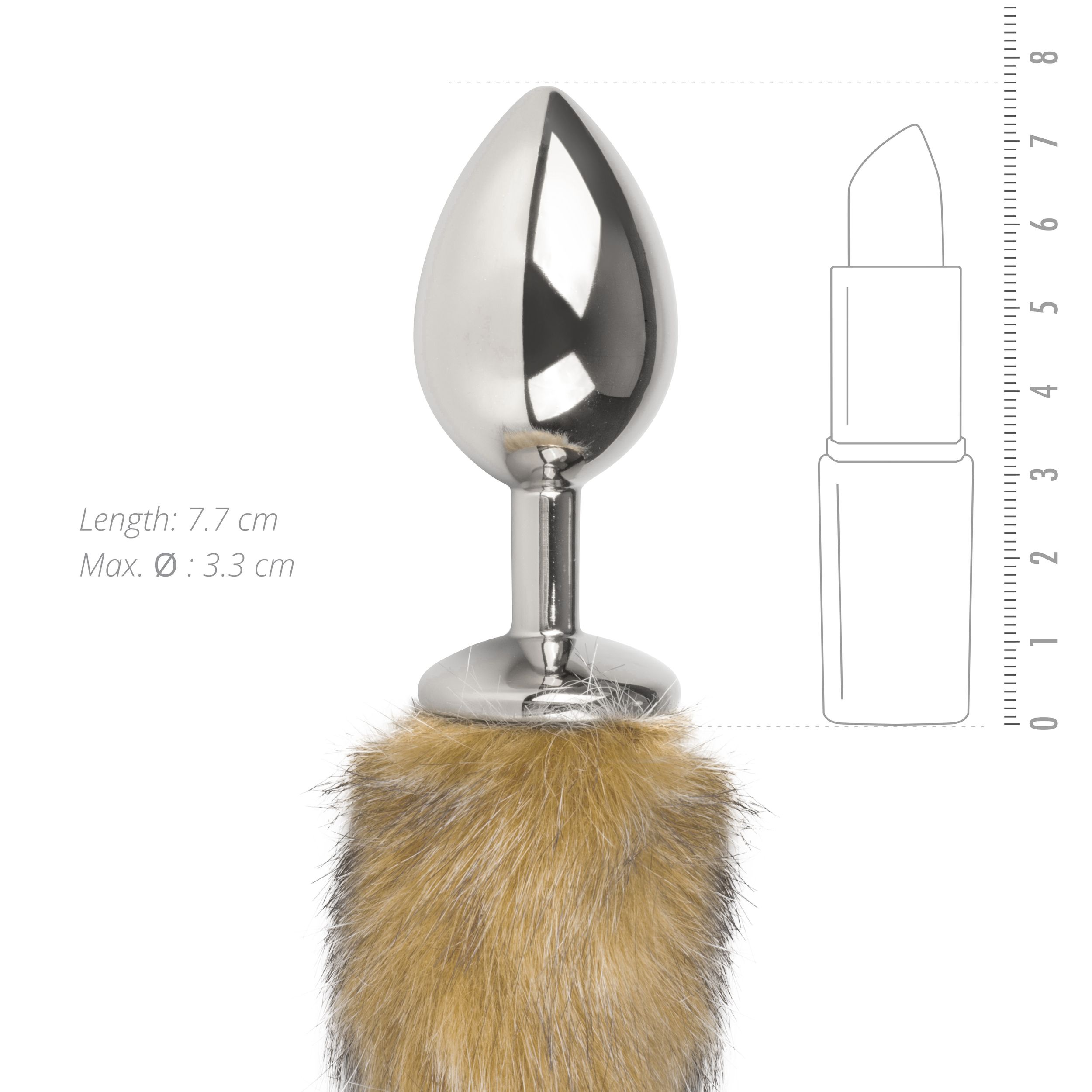 Easytoys Fetish Collection - Brown Fox Tail Plug M Zilver (1 stuk) - image 2