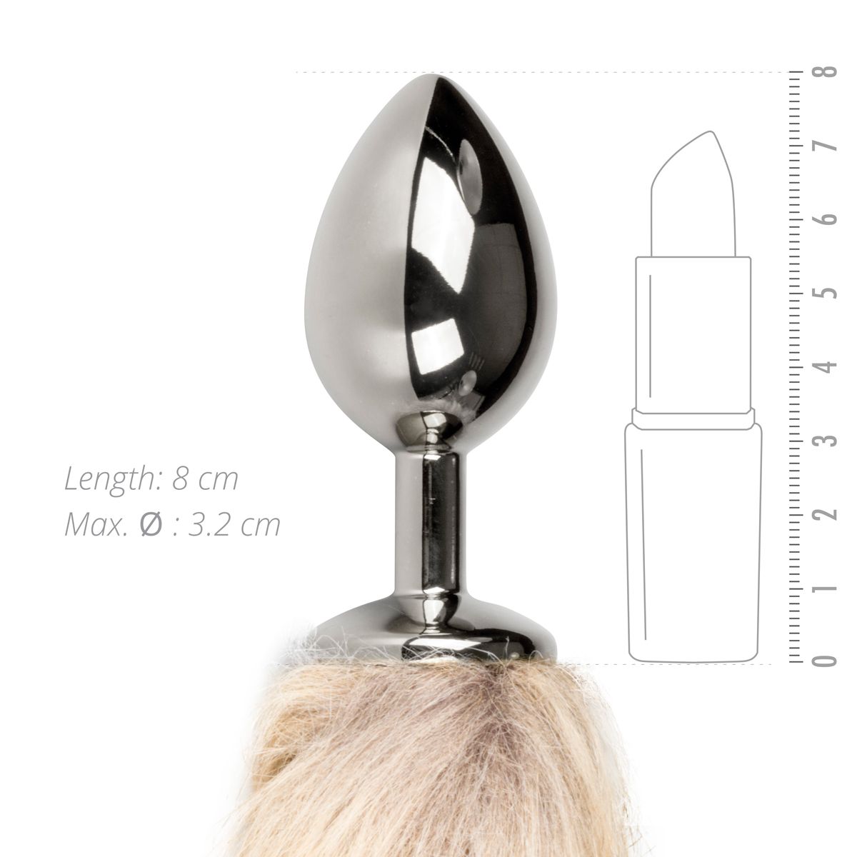 Easytoys Fetish Collection - Beige Fox Tail Plug M Zilver (1 stuk) - image 2
