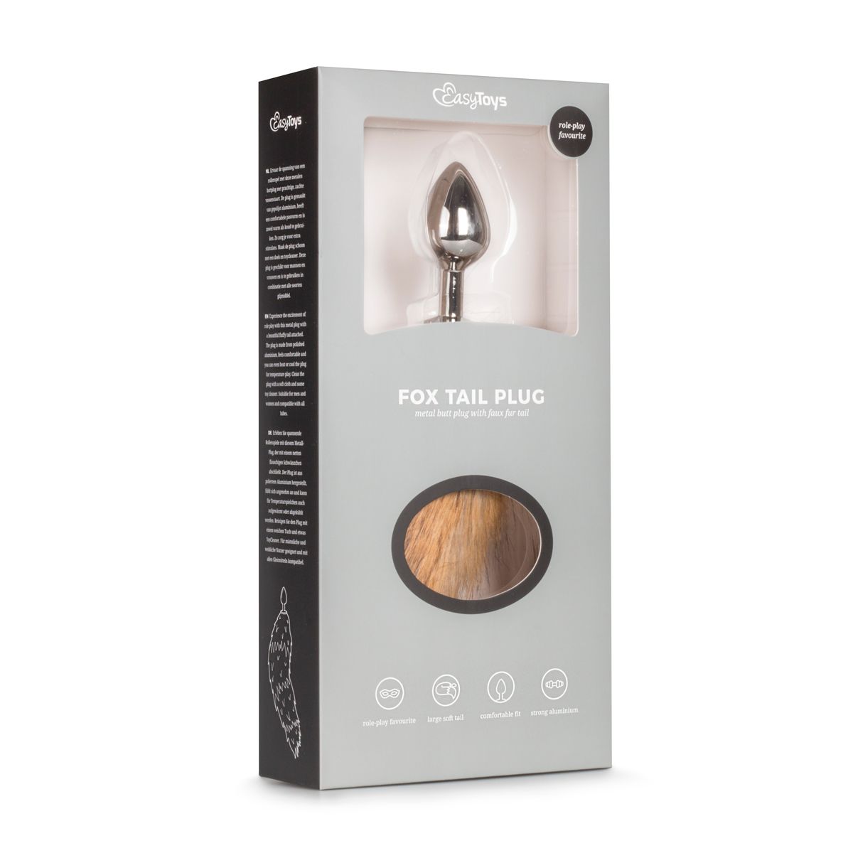 Easytoys Fetish Collection - Beige Fox Tail Plug M Zilver (1 stuk) - image 4