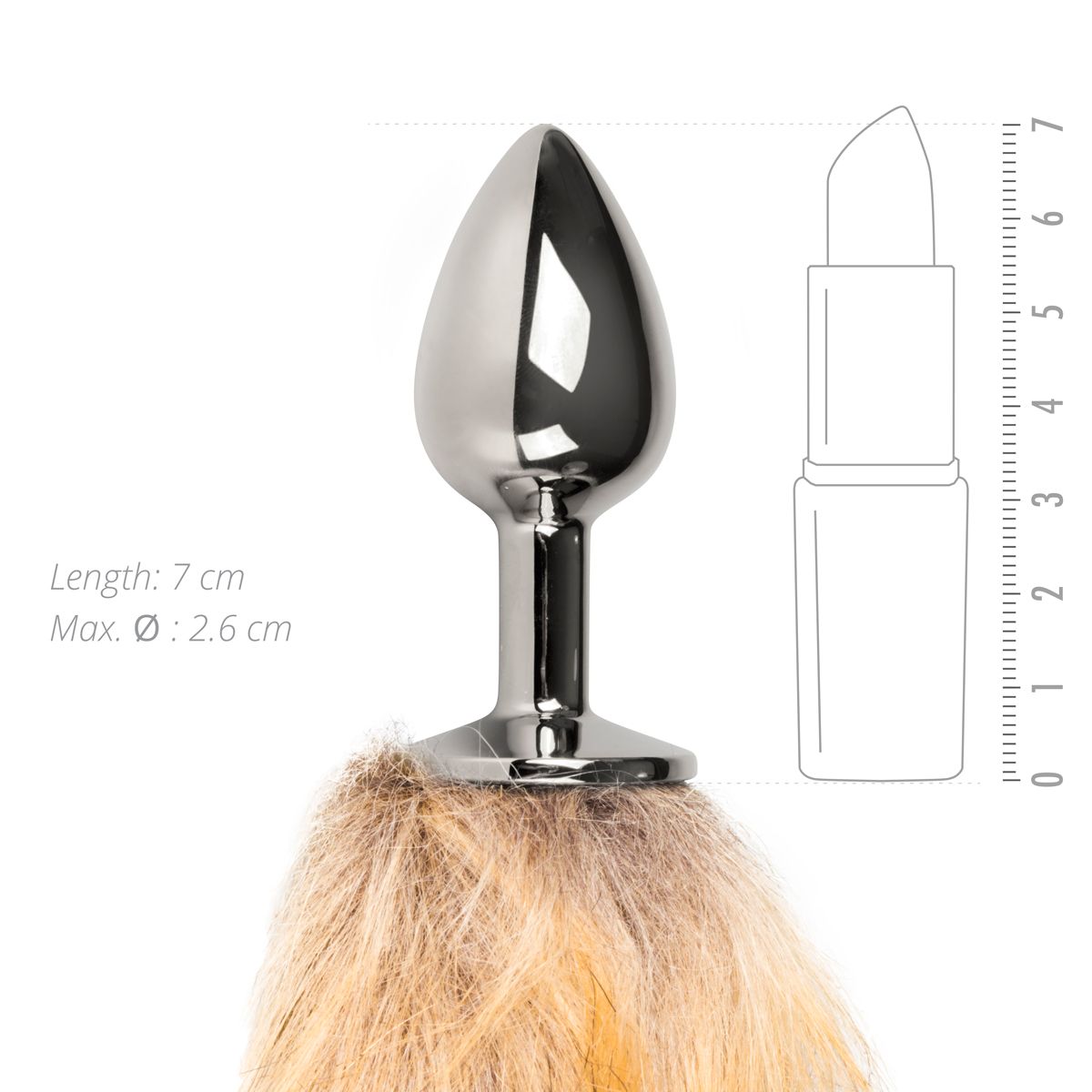 Easytoys Fetish Collection - Beige Fox Tail Plug S Zilver (1 stuk) - image 2