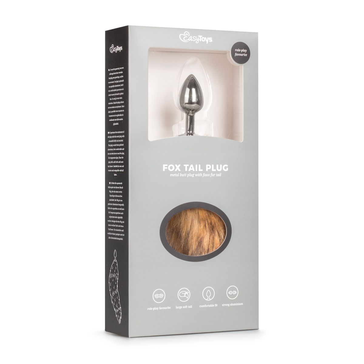 Easytoys Fetish Collection - Beige Fox Tail Plug S Zilver (1 stuk) - image 4