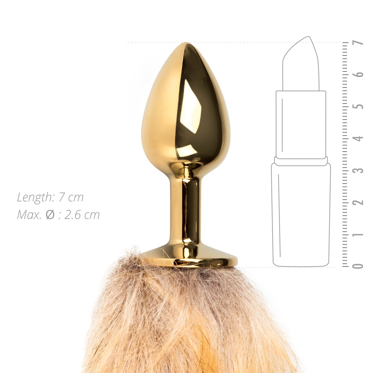 Easytoys Fetish Collection - Beige Fox Tail Plug S Goud (1 stuk) - image 2