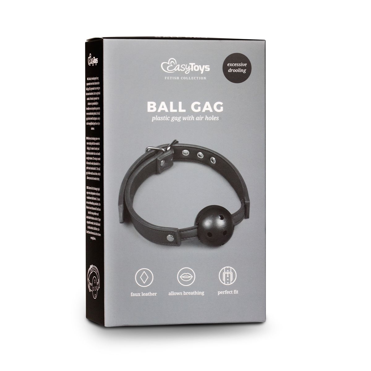 Easytoys Fetish Collection - Ball Gag with PVC Ball Zwart (1 stuk)