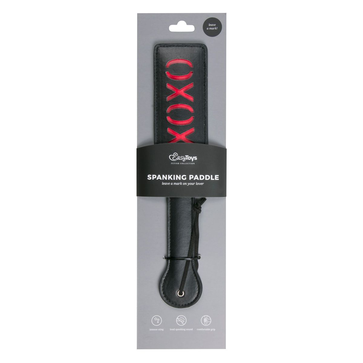 Easytoys Fetish Collection - Leather Paddle XOXO Zwart (1 stuk)