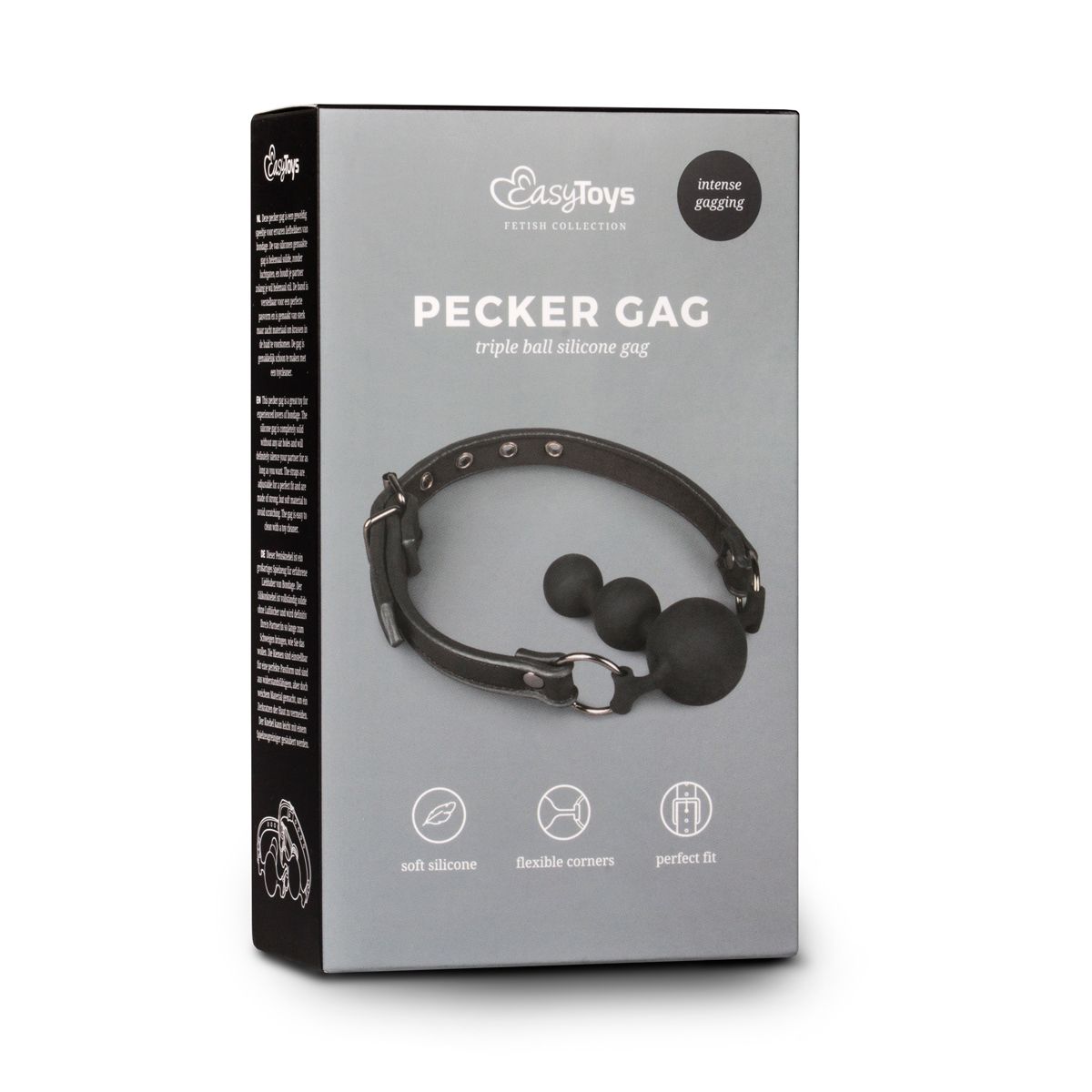 Easytoys Fetish Collection - Ball Gag with Silicone Beads Zwart (1 stuk)