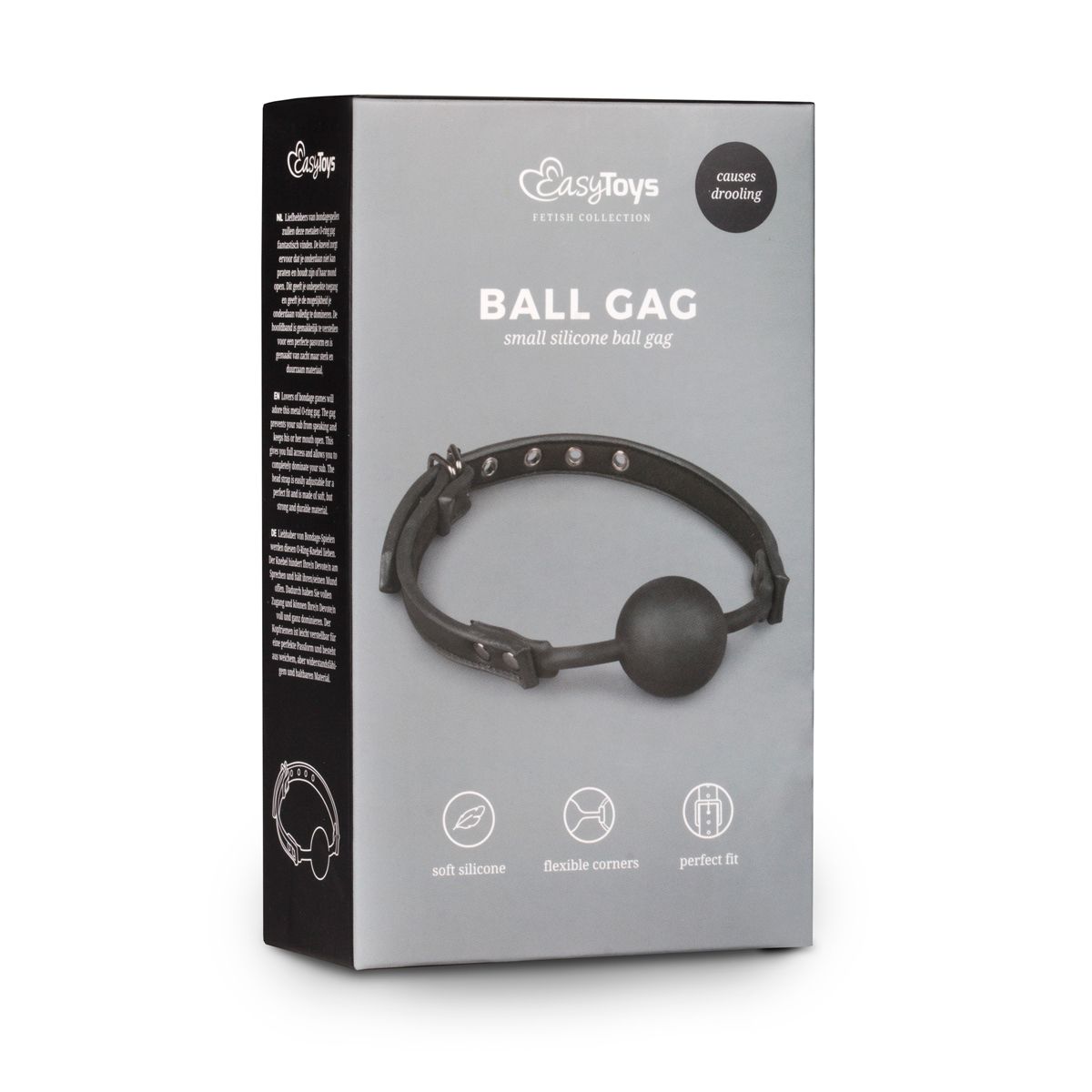 Easytoys Fetish Collection - Ball Gag with Silicone Ball Zwart (1 stuk)