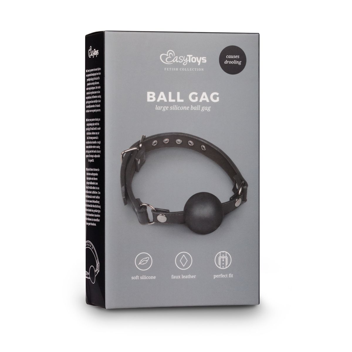 Easytoys Fetish Collection - Ball Gag with Large Silicone Ball Zwart (1 stuk)