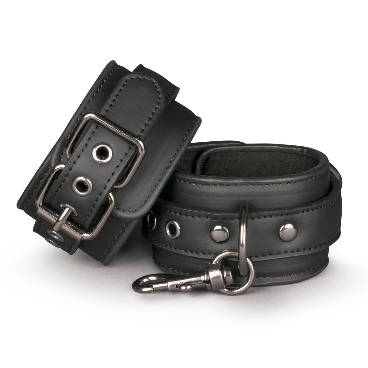 Easytoys Fetish Collection - Faux Leather Handcuffs Zwart (1 stuk)