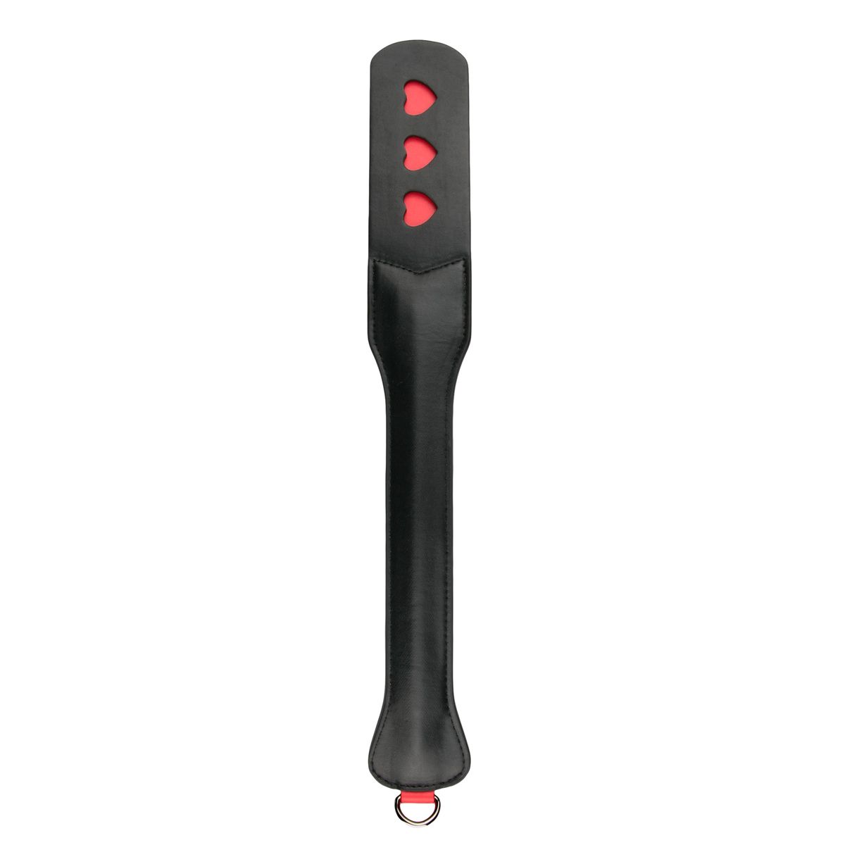 Easytoys Fetish Collection - Long Leather Paddle with Heart Zwart (1 stuk)