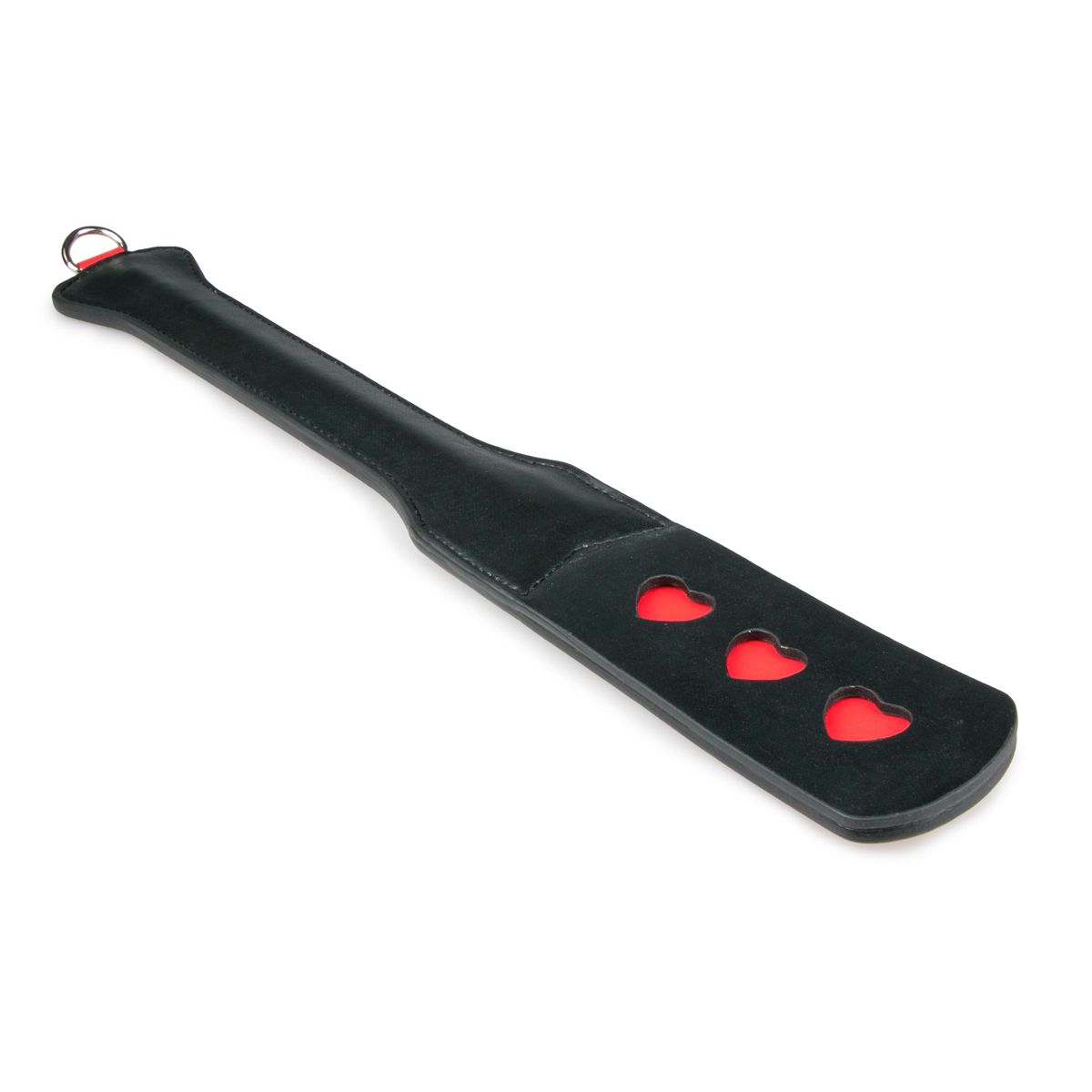 Easytoys Fetish Collection - Long Leather Paddle with Heart Zwart (1 stuk) - image 2