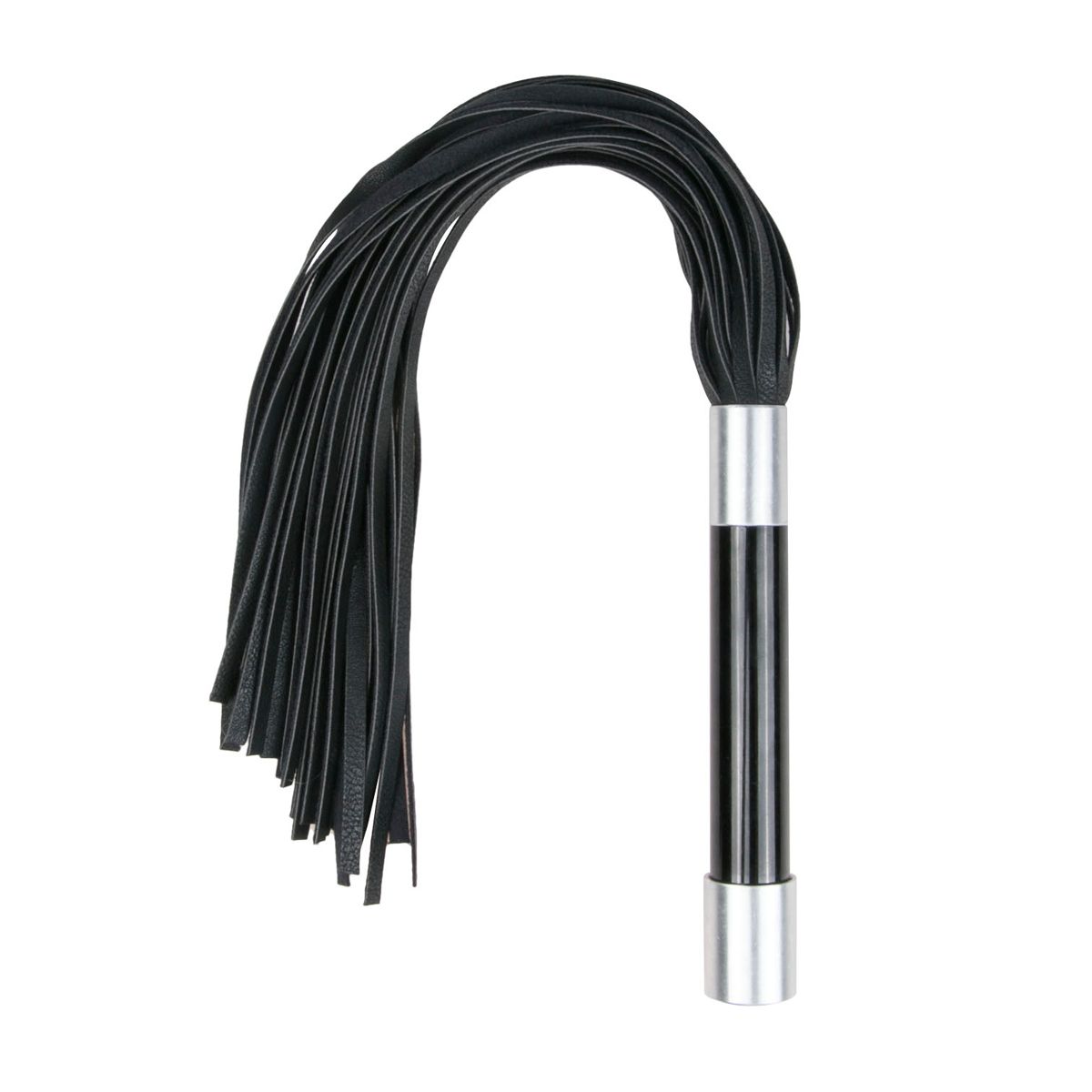 Easytoys Fetish Collection - Long Flogger with Metal Grip Zwart (1 stuk)