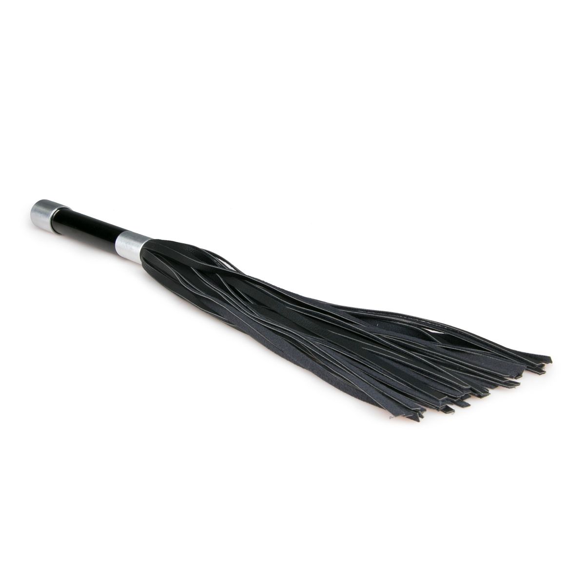Easytoys Fetish Collection - Long Flogger with Metal Grip Zwart (1 stuk) - image 2