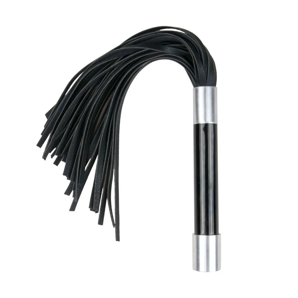 Easytoys Fetish Collection - Flogger with Metal Grip Zwart (1 stuk)