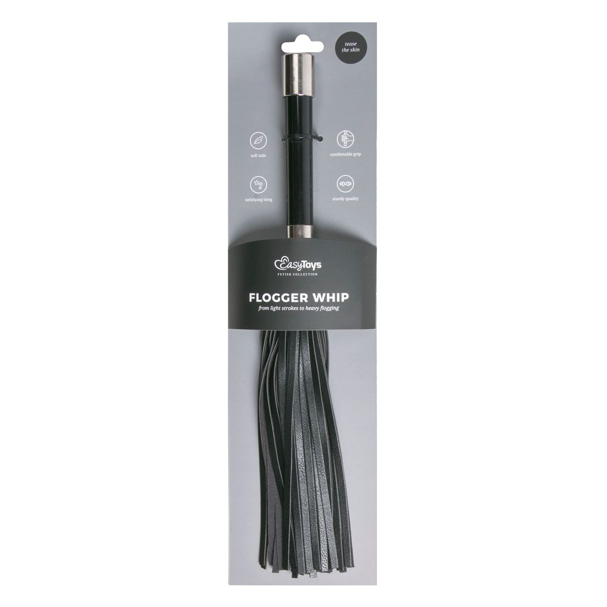 Easytoys Fetish Collection - Flogger with Metal Grip Zwart (1 stuk)