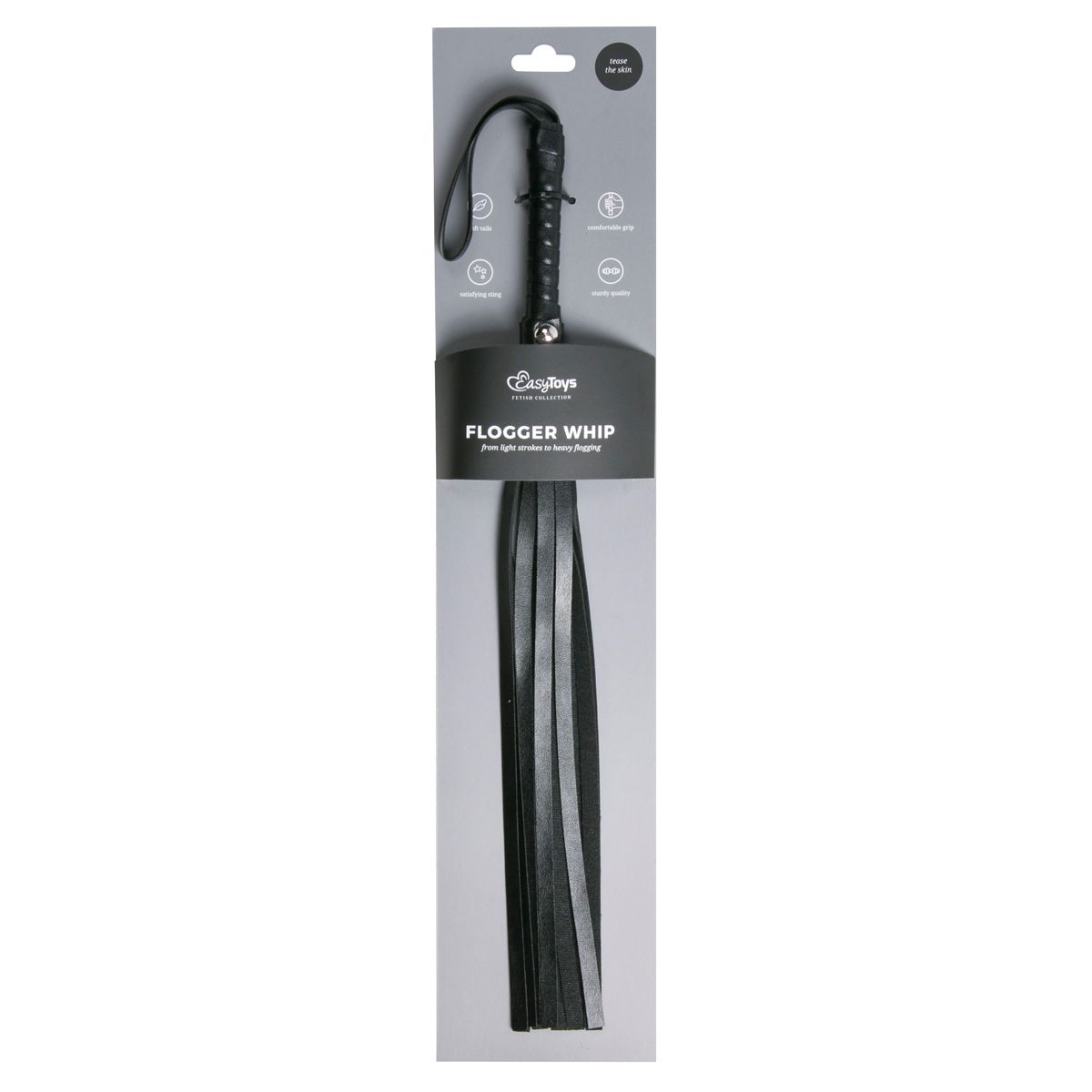 Easytoys Fetish Collection - Small Leather Flogger Zwart (1 stuk)