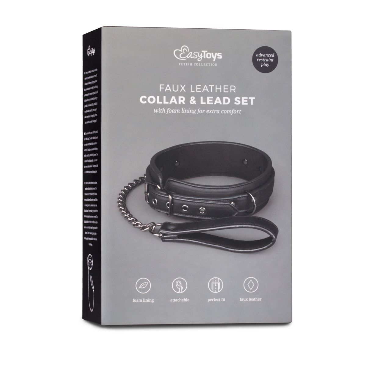 Easytoys Fetish Collection - Fetish Collar with Leash Zwart (1 stuk)