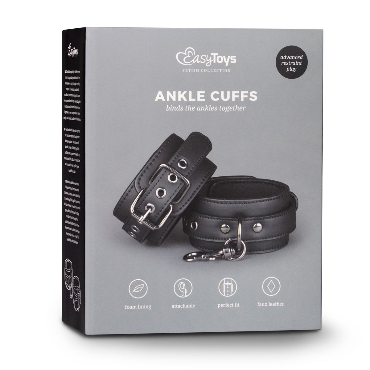 Easytoys Fetish Collection - Fetish Ankle Cuffs Zwart (1 stuk) - image 2