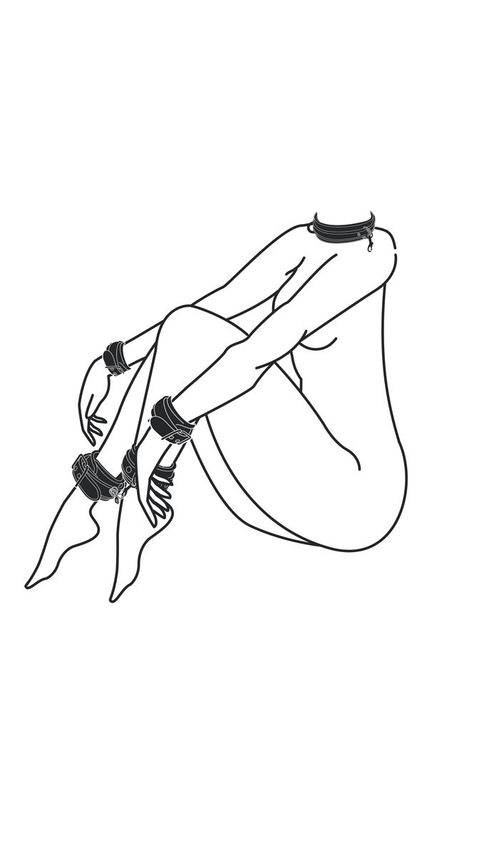 Easytoys Fetish Collection - Fetish Set with Collar, Ankle- and Wrist Cuffs Zwart (1 stuk)