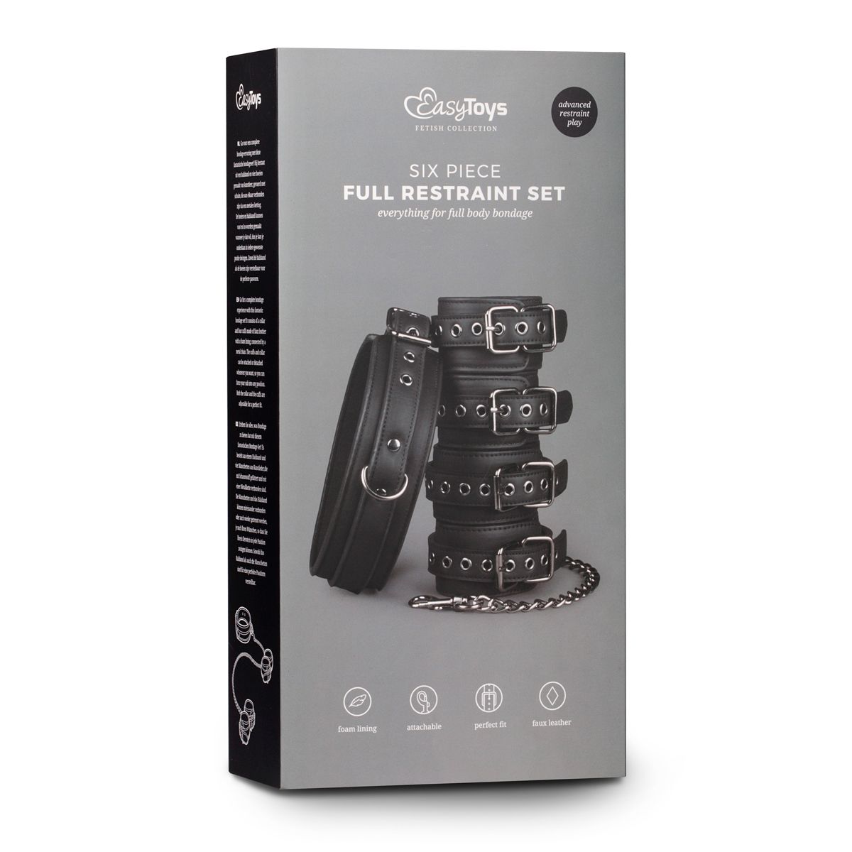 Easytoys Fetish Collection - Fetish Set with Collar, Ankle- and Wrist Cuffs Zwart (1 stuk) - image 2