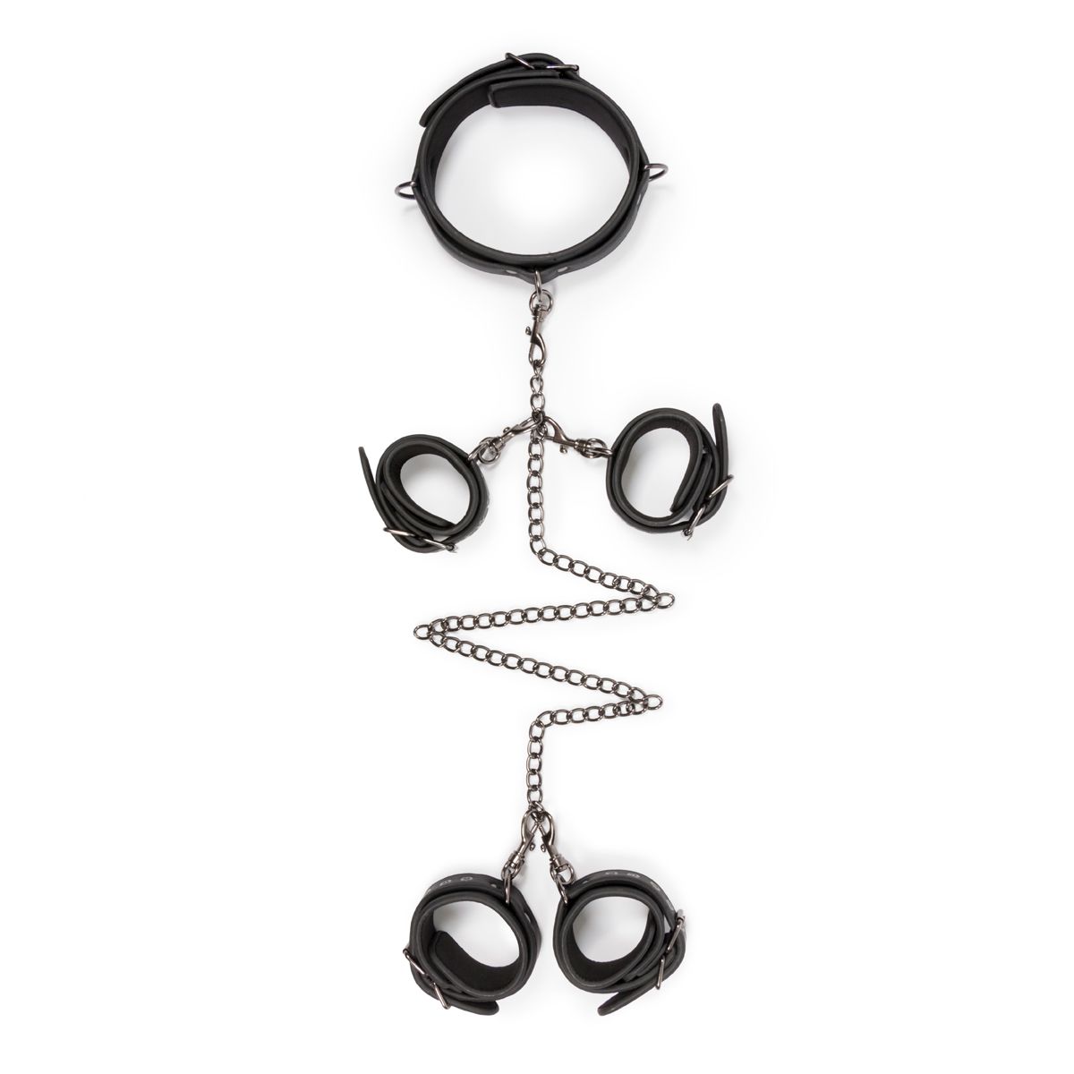 Easytoys Fetish Collection - Fetish Set with Collar, Ankle- and Wrist Cuffs Zwart (1 stuk) - image 3