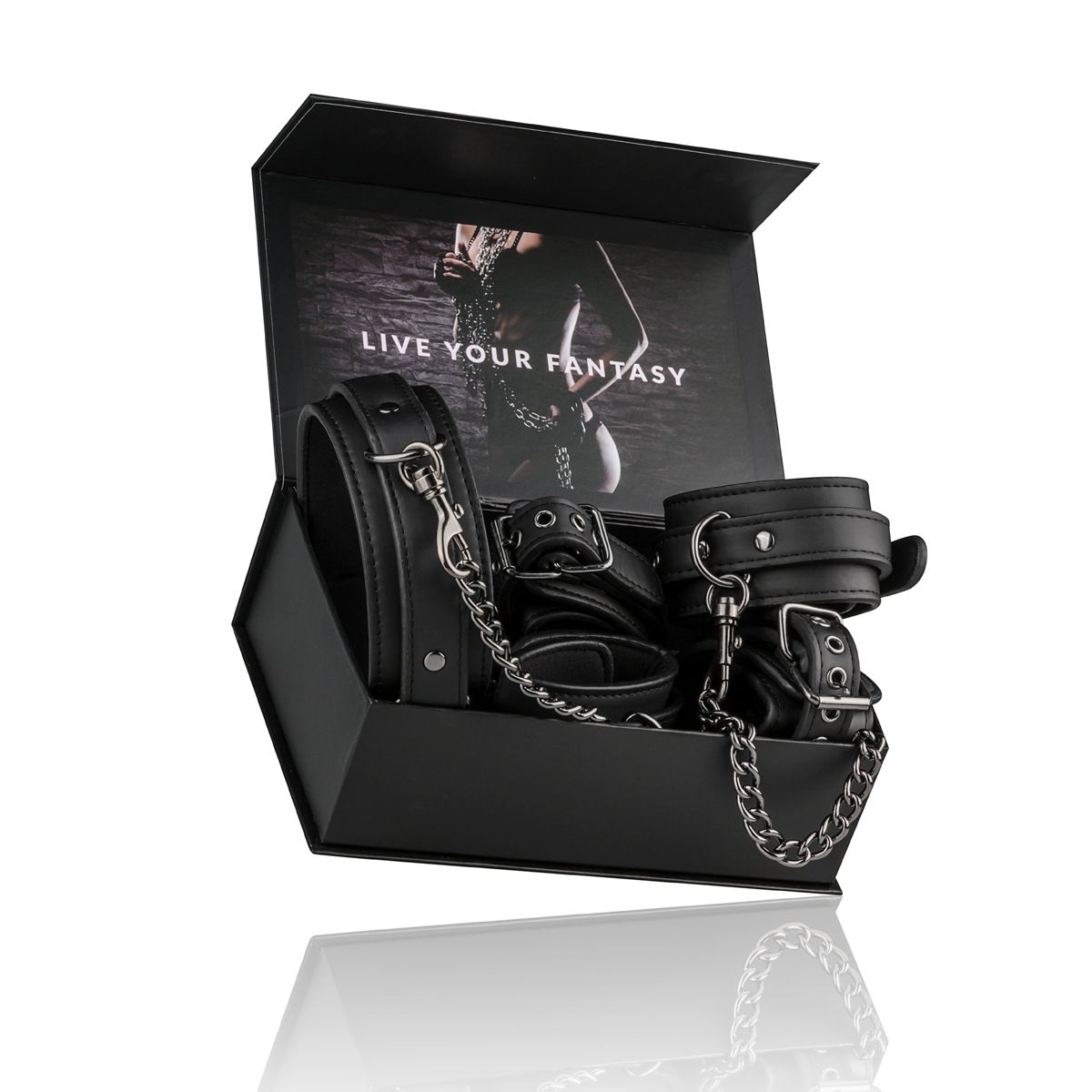 Easytoys Fetish Collection - Fetish Set with Collar, Ankle- and Wrist Cuffs Zwart (1 stuk) - image 7