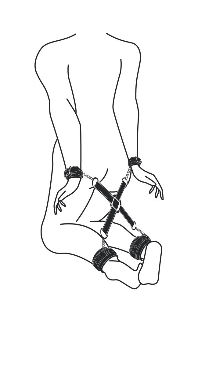 Easytoys Fetish Collection - Hogtie with Hand- and Ankle Cuffs Zwart (1 stuk) - image 2