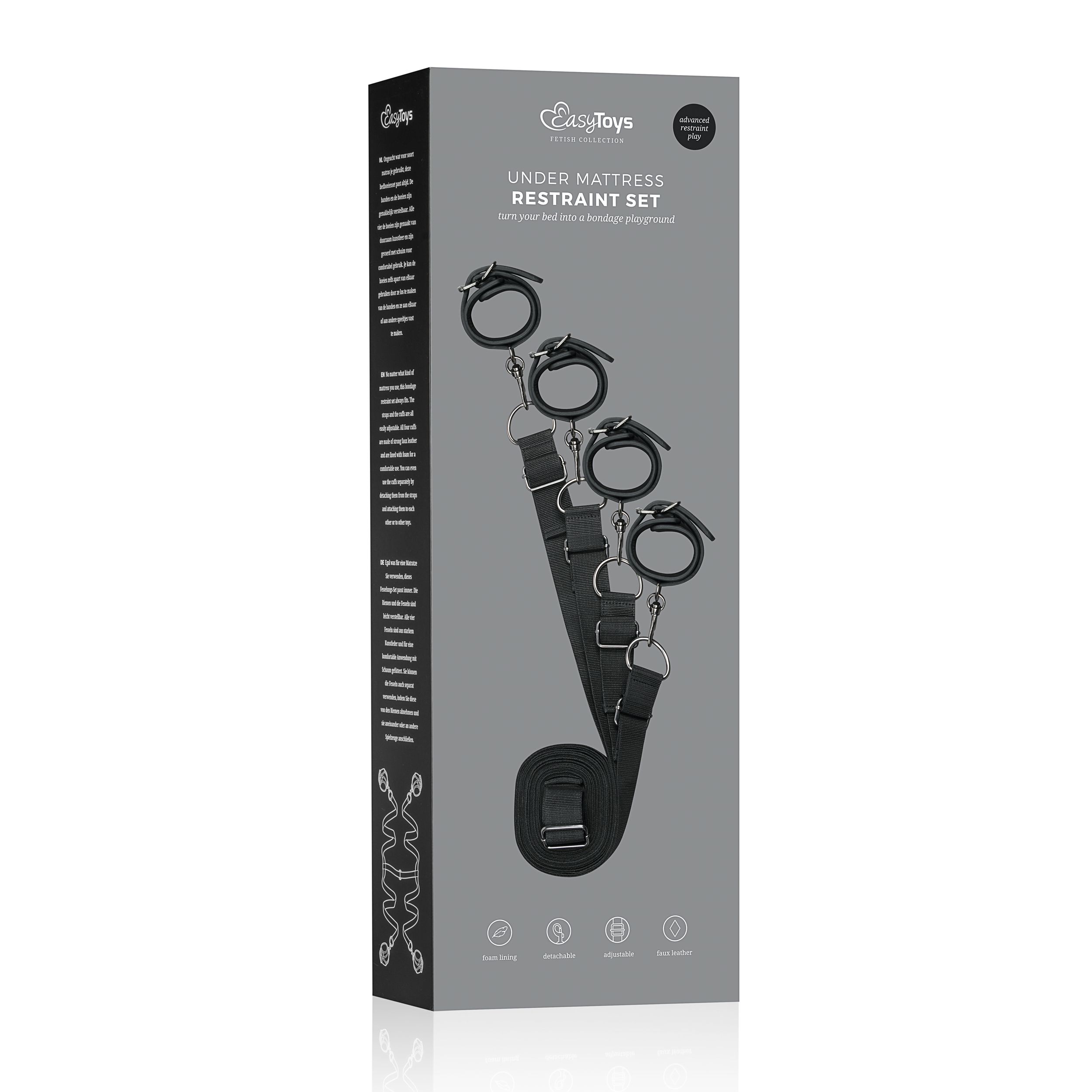 Easytoys Fetish Collection - Under Mattress Restraint Set Zwart (1 stuk) - image 2