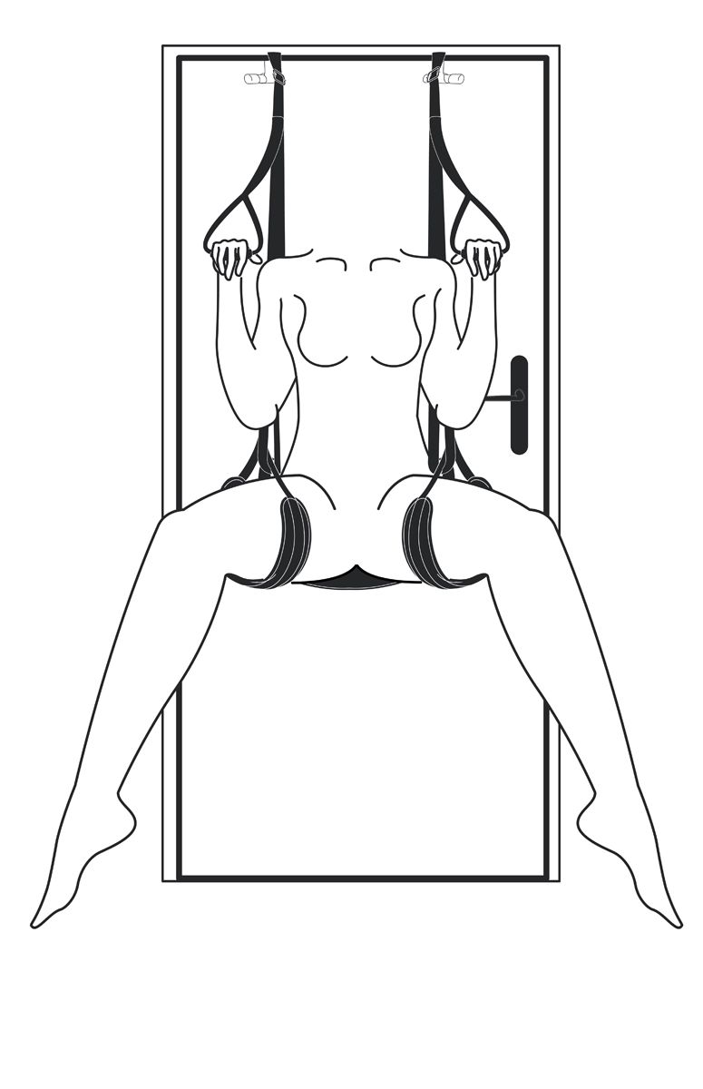 Easytoys Fetish Collection - Leg & Bum Support Over The Door Swing Zwart (1 stuk)