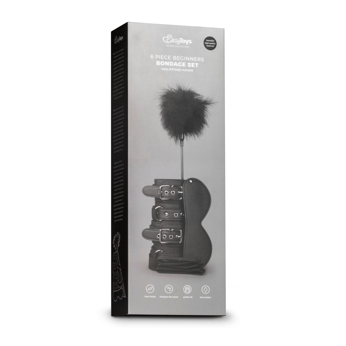 Easytoys Fetish Collection - Bondage Kit with Hand- and Ankle Cuffs, Eye Mask Zwart (1 stuk)