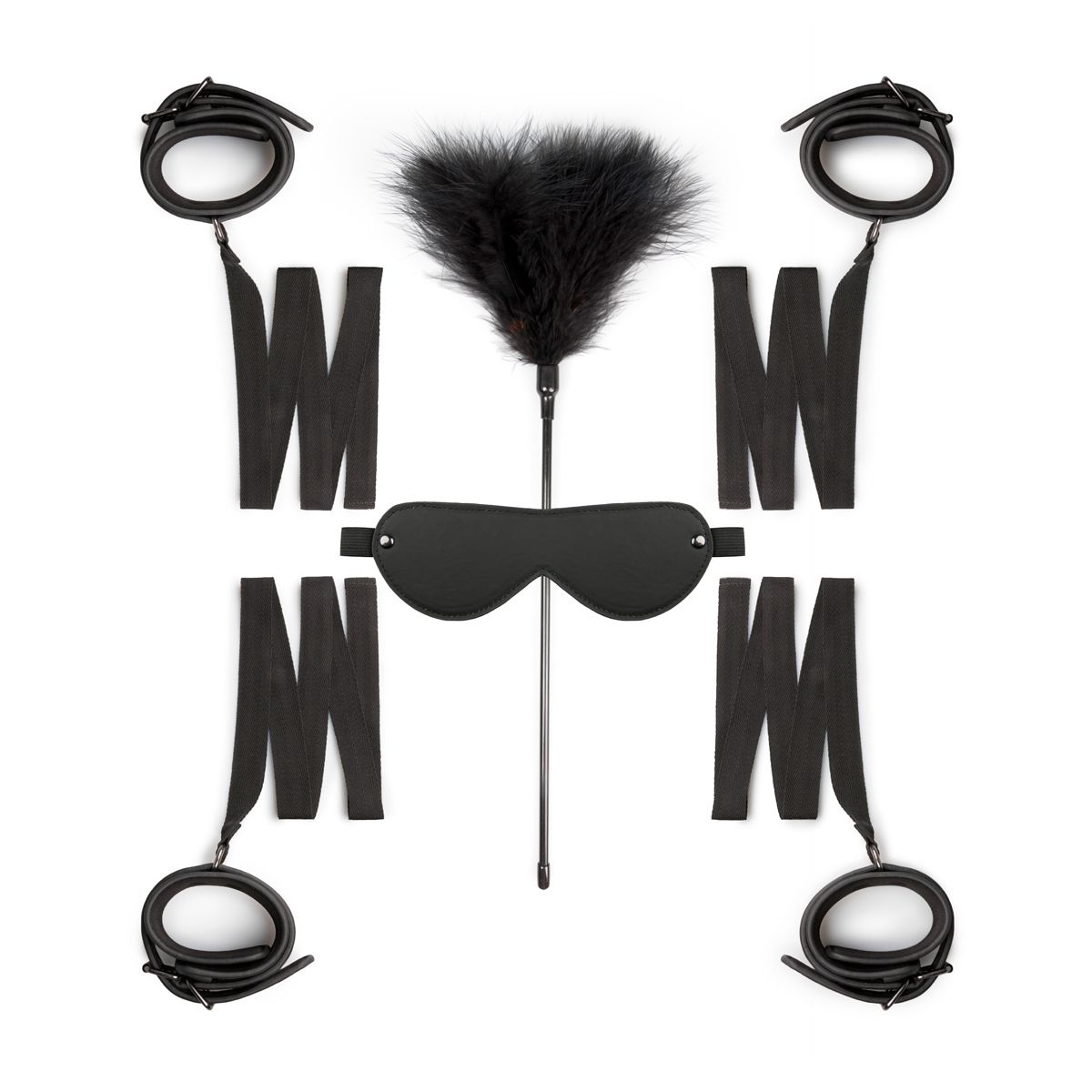 Easytoys Fetish Collection - Bondage Kit with Hand- and Ankle Cuffs, Eye Mask Zwart (1 stuk) - image 2
