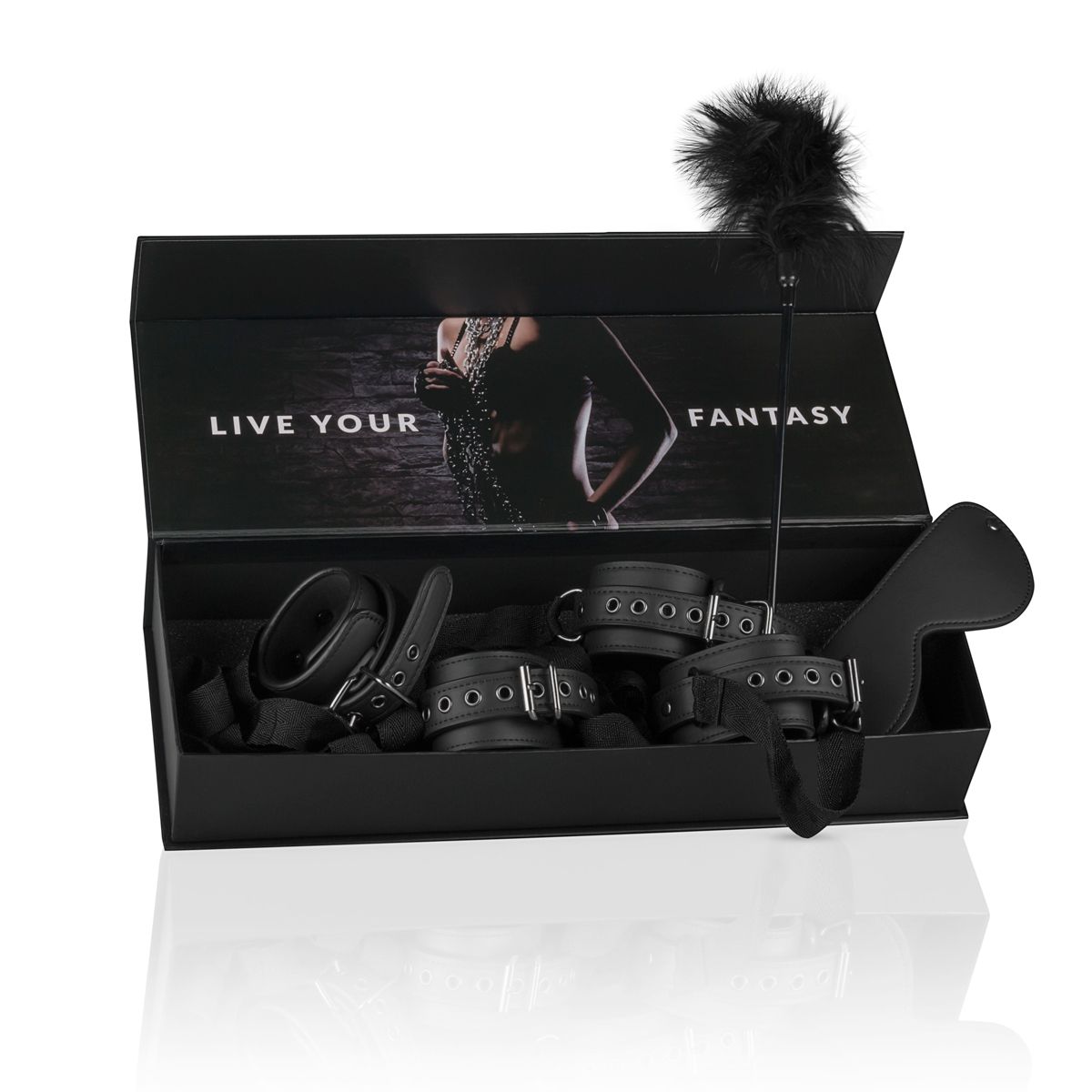 Easytoys Fetish Collection - Bondage Kit with Hand- and Ankle Cuffs, Eye Mask Zwart (1 stuk) - image 8