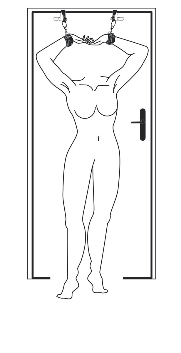 Easytoys Fetish Collection - Over the Door Wrist Cuffs Zwart (1 stuk)