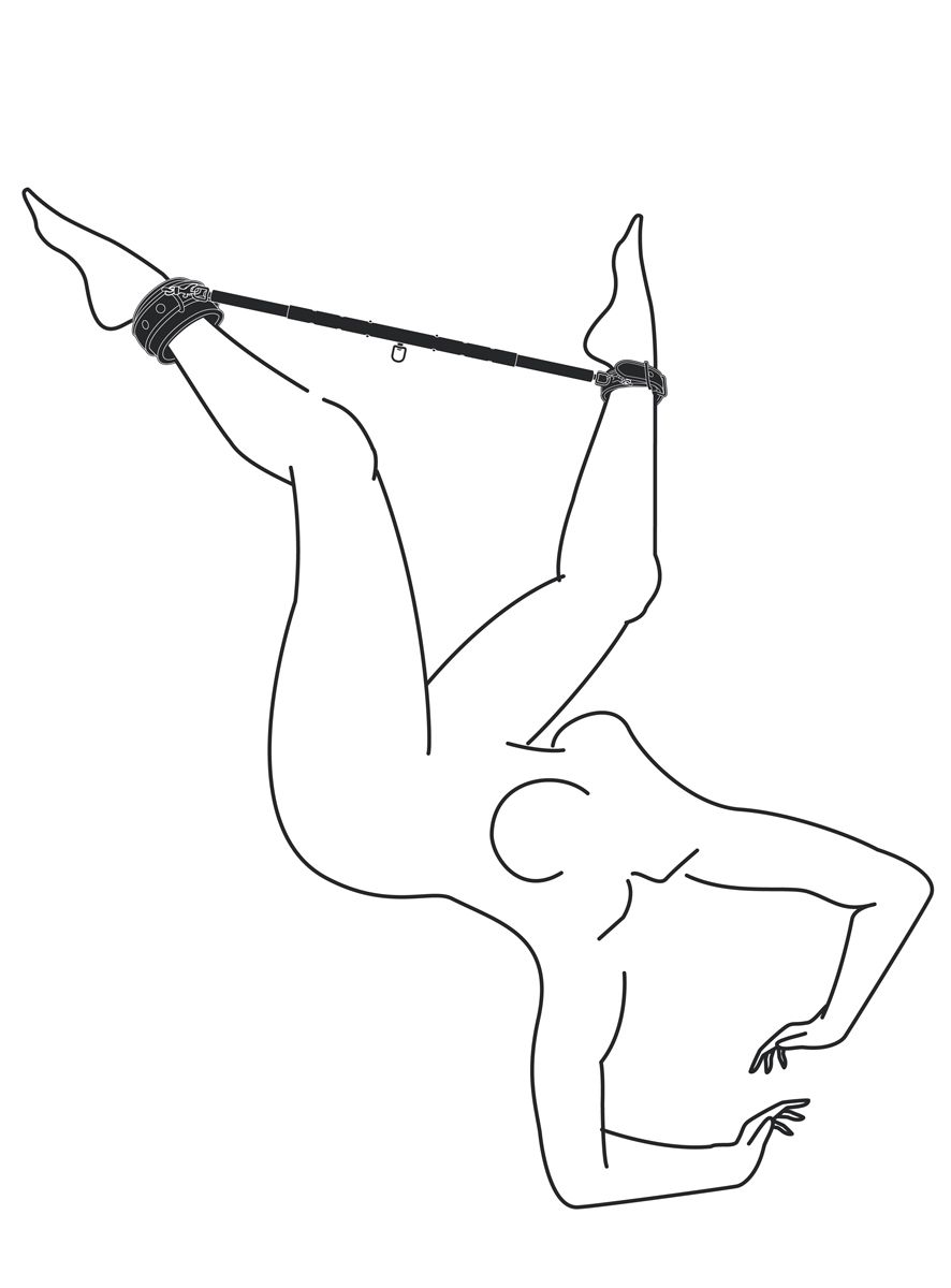 Easytoys Fetish Collection - Expander Spreader Bar and Cuffs Set Zwart (1 stuk)
