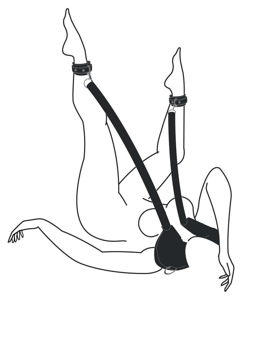 Easytoys Fetish Collection - Pillow & Ankle Cuffs Leg Position Strap Zwart (1 stuk)