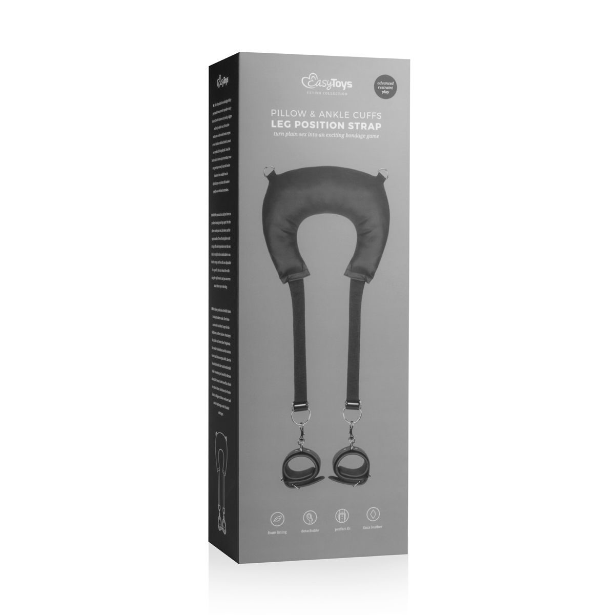 Easytoys Fetish Collection - Pillow & Ankle Cuffs Leg Position Strap Zwart (1 stuk) - image 2