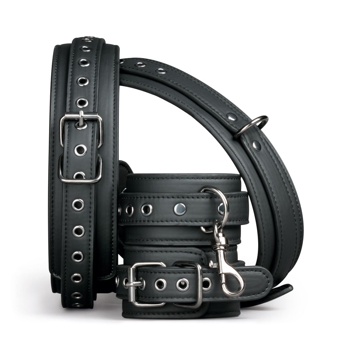 Easytoys Fetish Collection - Thigh and Wrist Cuff Set Zwart (1 stuk)