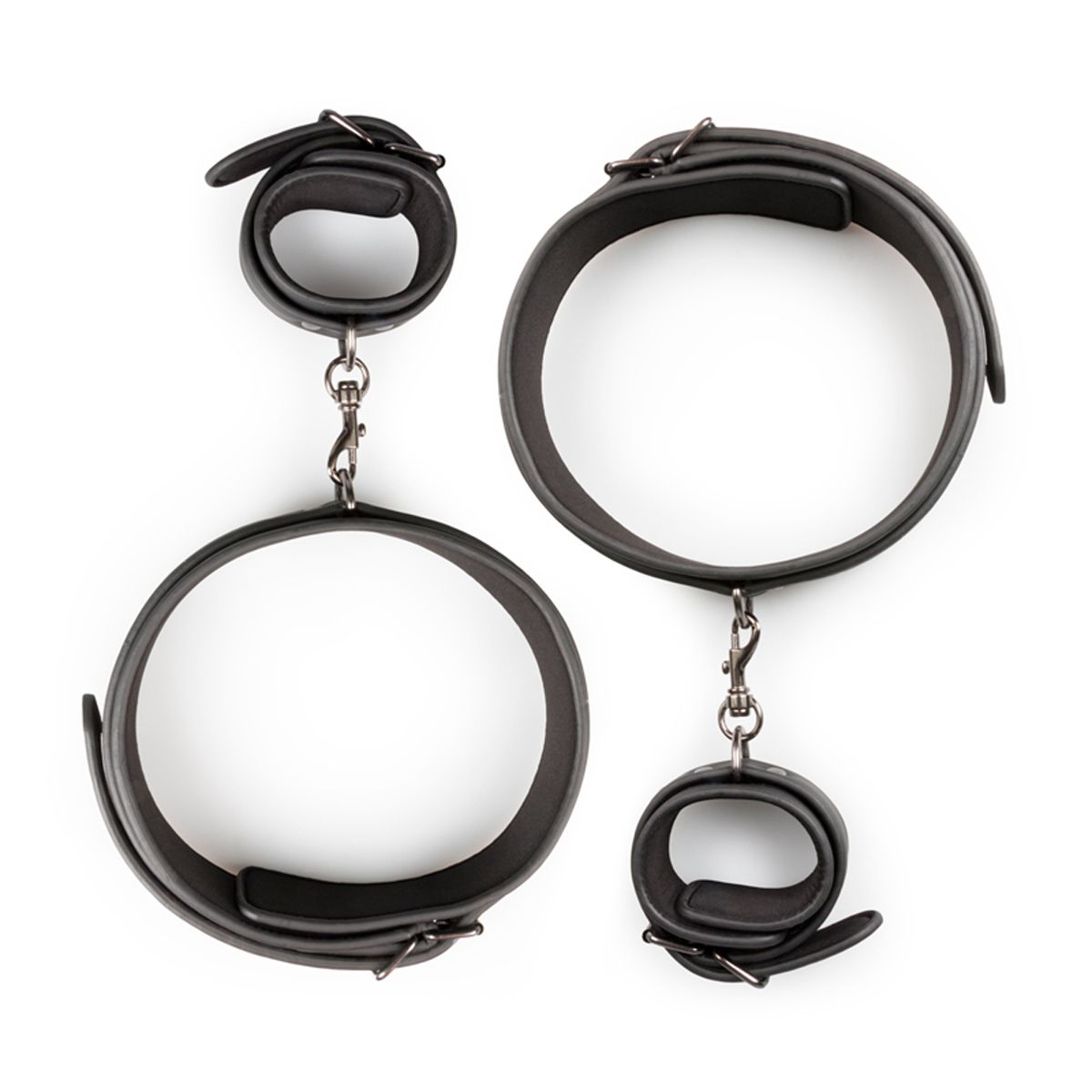 Easytoys Fetish Collection - Thigh and Wrist Cuff Set Zwart (1 stuk)