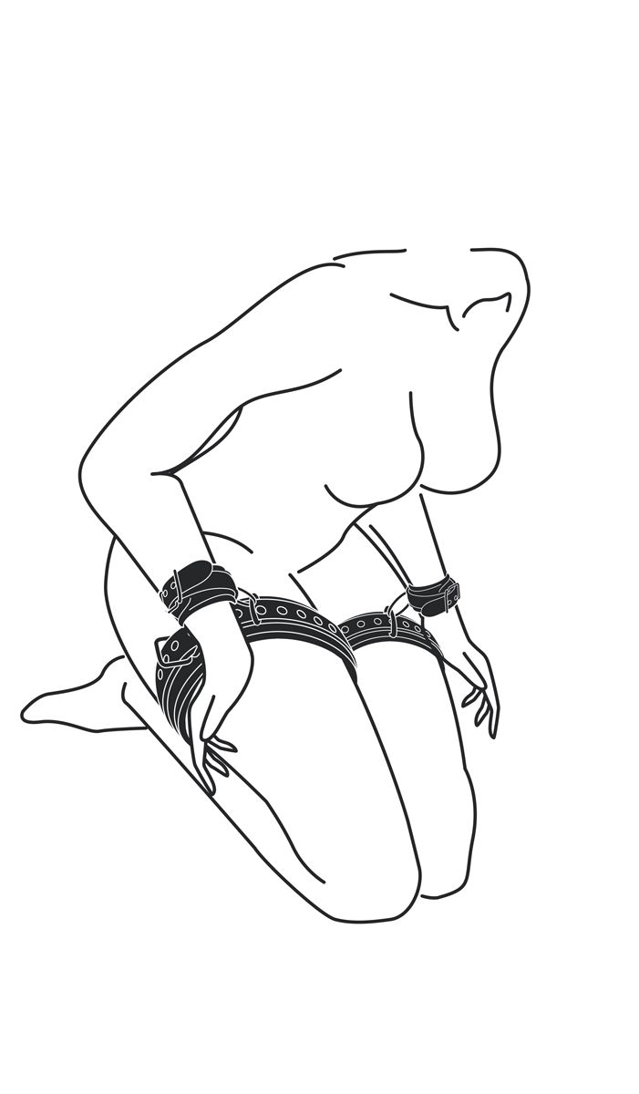 Easytoys Fetish Collection - Thigh and Wrist Cuff Set Zwart (1 stuk) - image 2