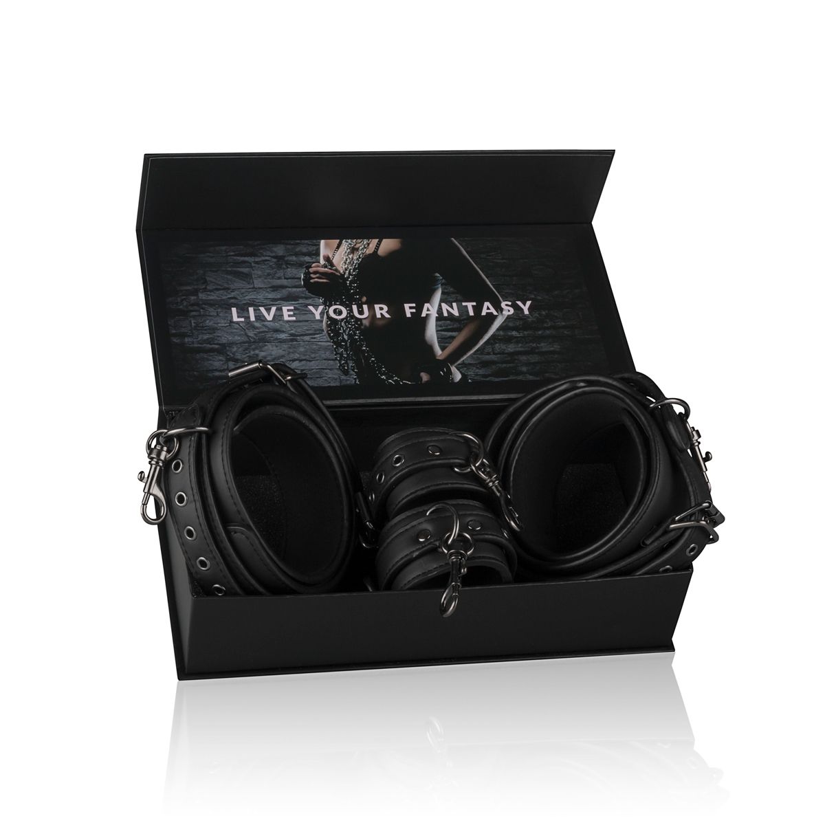 Easytoys Fetish Collection - Thigh and Wrist Cuff Set Zwart (1 stuk) - image 5