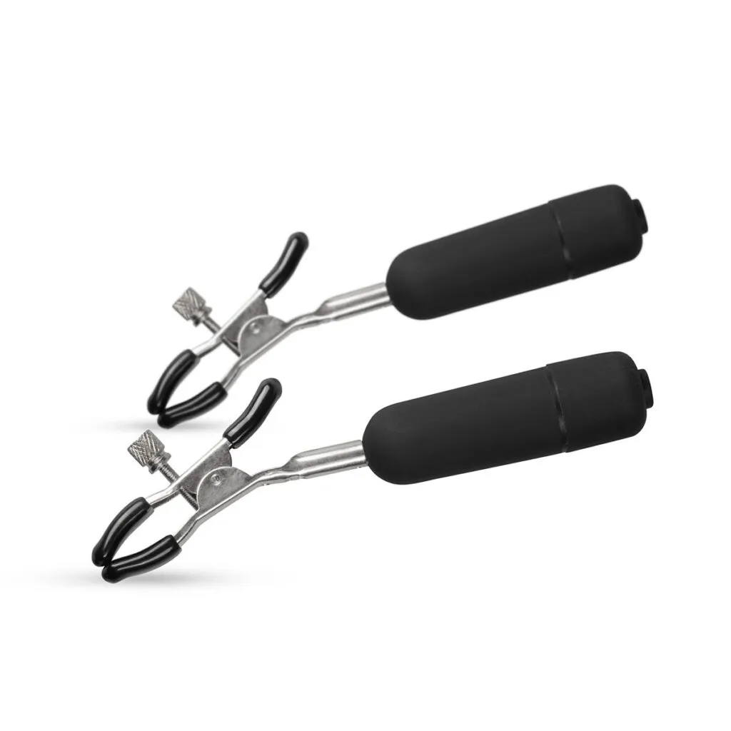 Easytoys Fetish Collection - Nipple Clamps with Vibrating Bullets Zilver (2 stuks)