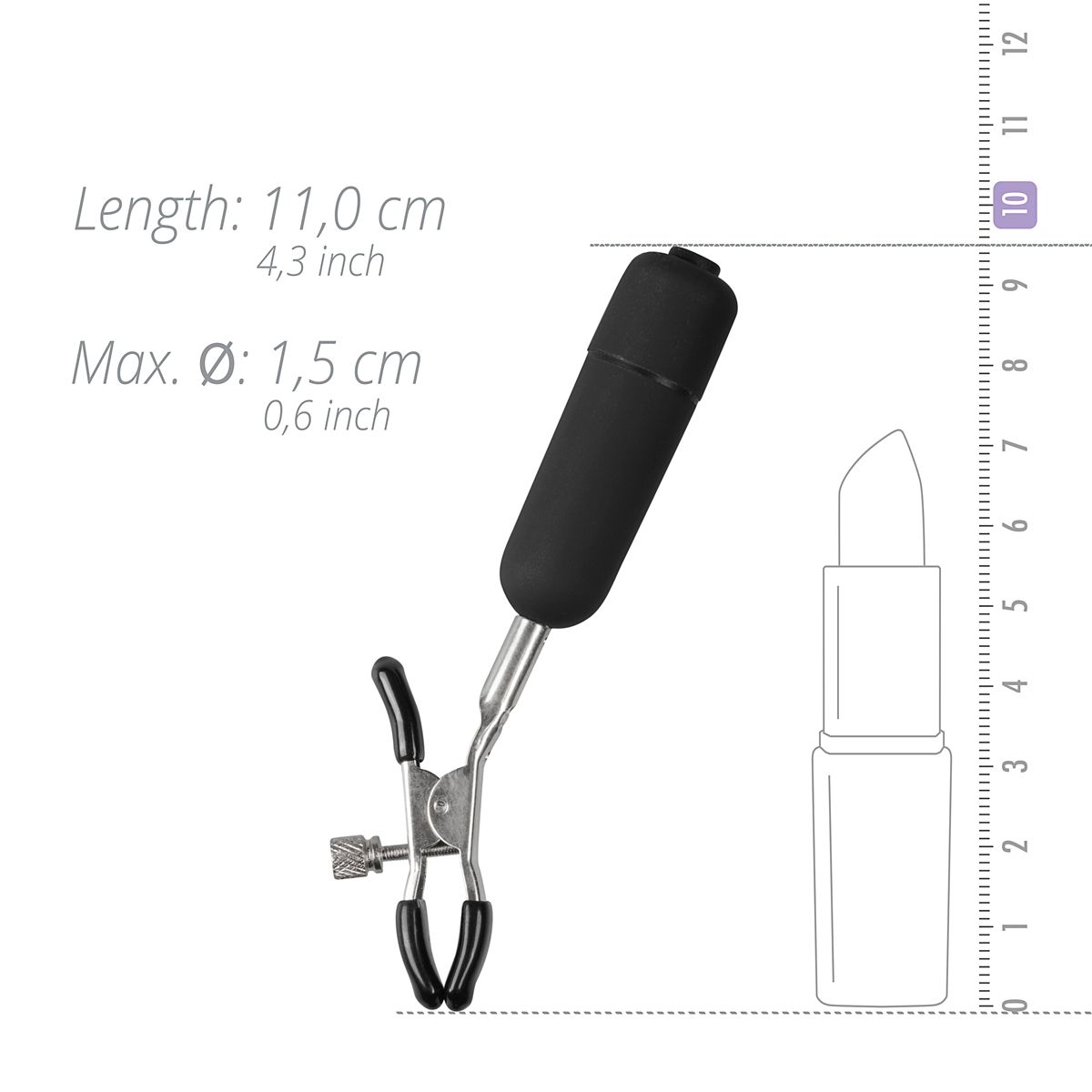 Easytoys Fetish Collection - Nipple Clamps with Vibrating Bullets Zilver (2 stuks) - image 3
