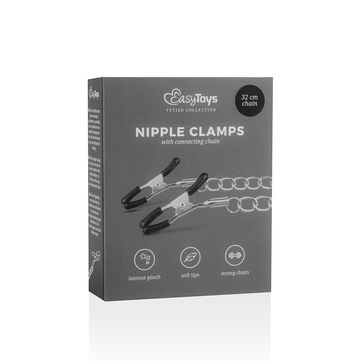 Easytoys Fetish Collection - Classic Nipple Clamps with Chain Zilver (1 stuk) - image 4